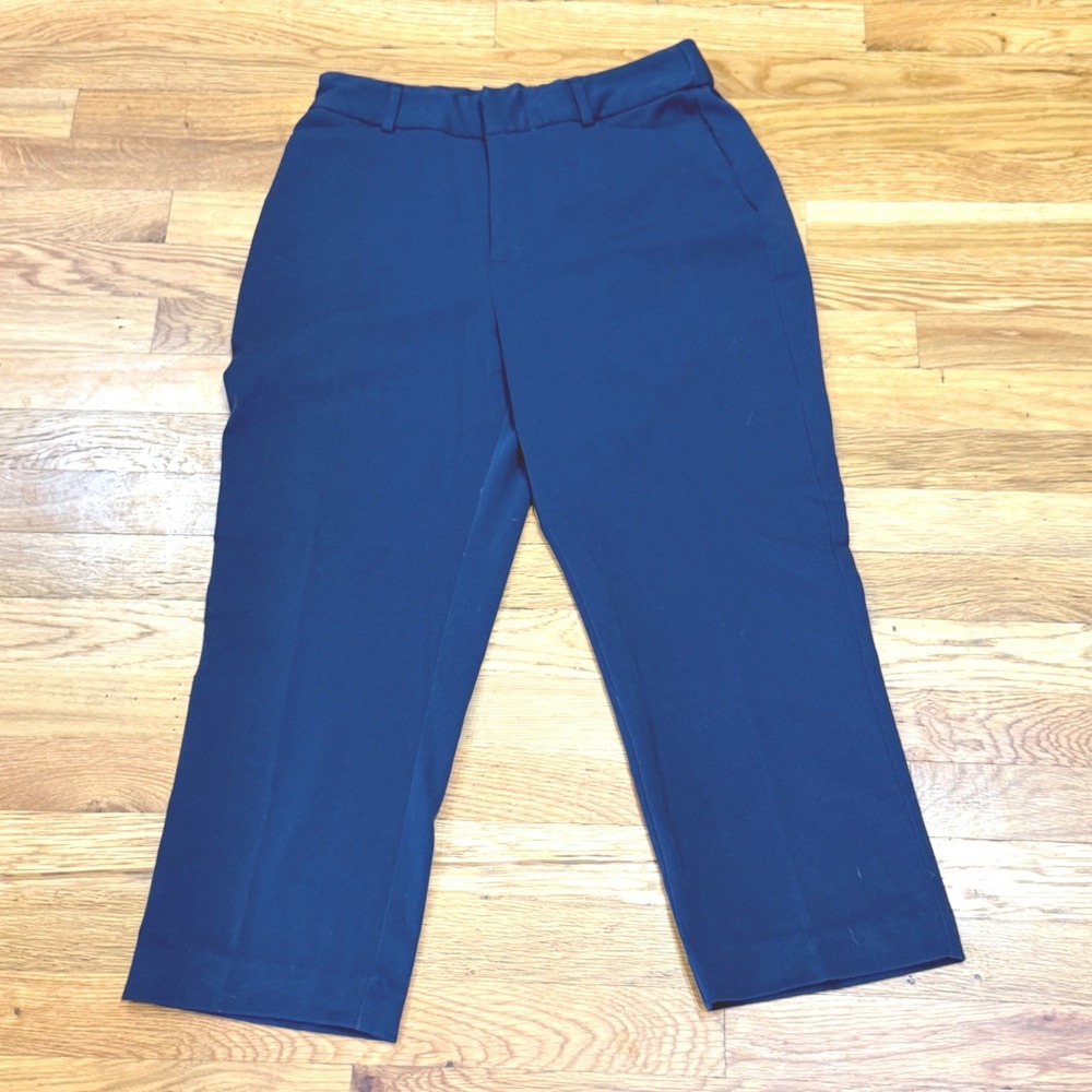 Christopher & Banks Womens Navy Blue Straight Leg Dress Pants Size 4 Stretch
